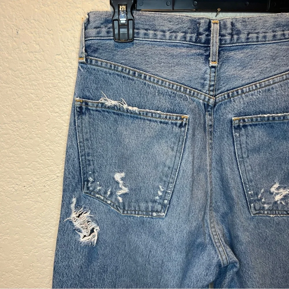 AGOLDE 90s Distressed Straight-Leg Blue Jeans High Rise Loose Fit Size 26 - Picture 13 of 16